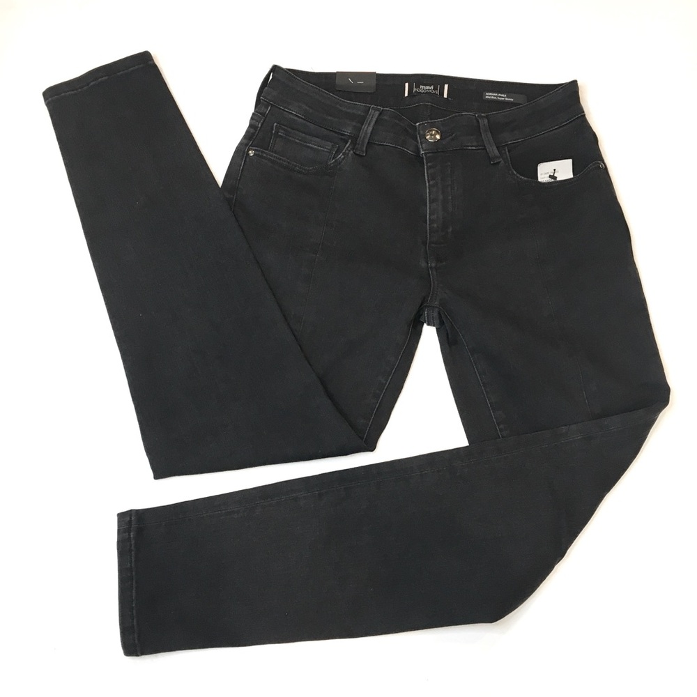 Mavi | Adriana Ankle Zip Dark Black Mid-rise Skinny Jeans